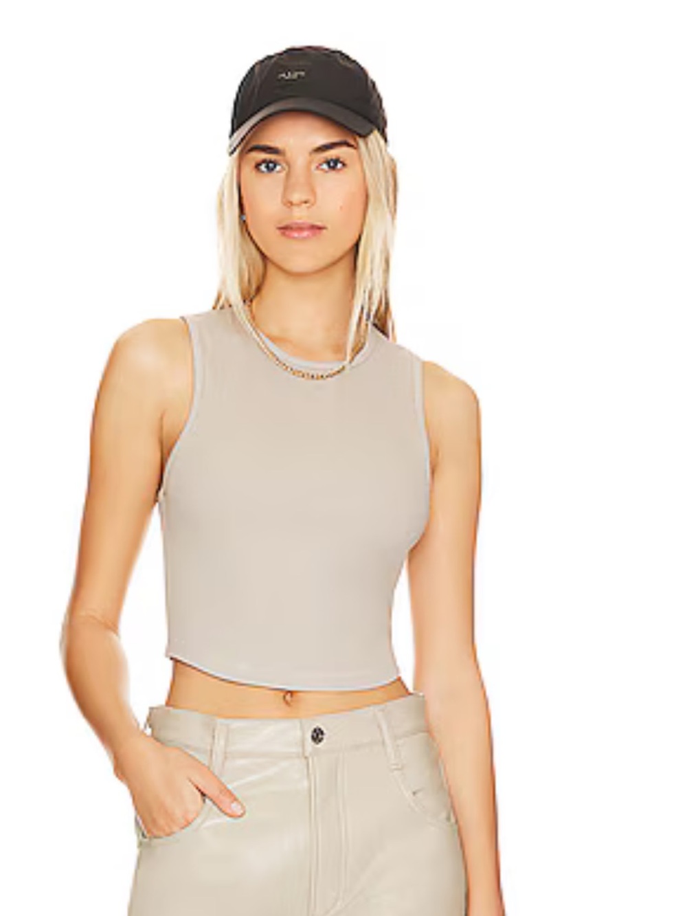 Agolde Nova Organic Cotton Tank Top High Neck Minimalist Capsule Size M